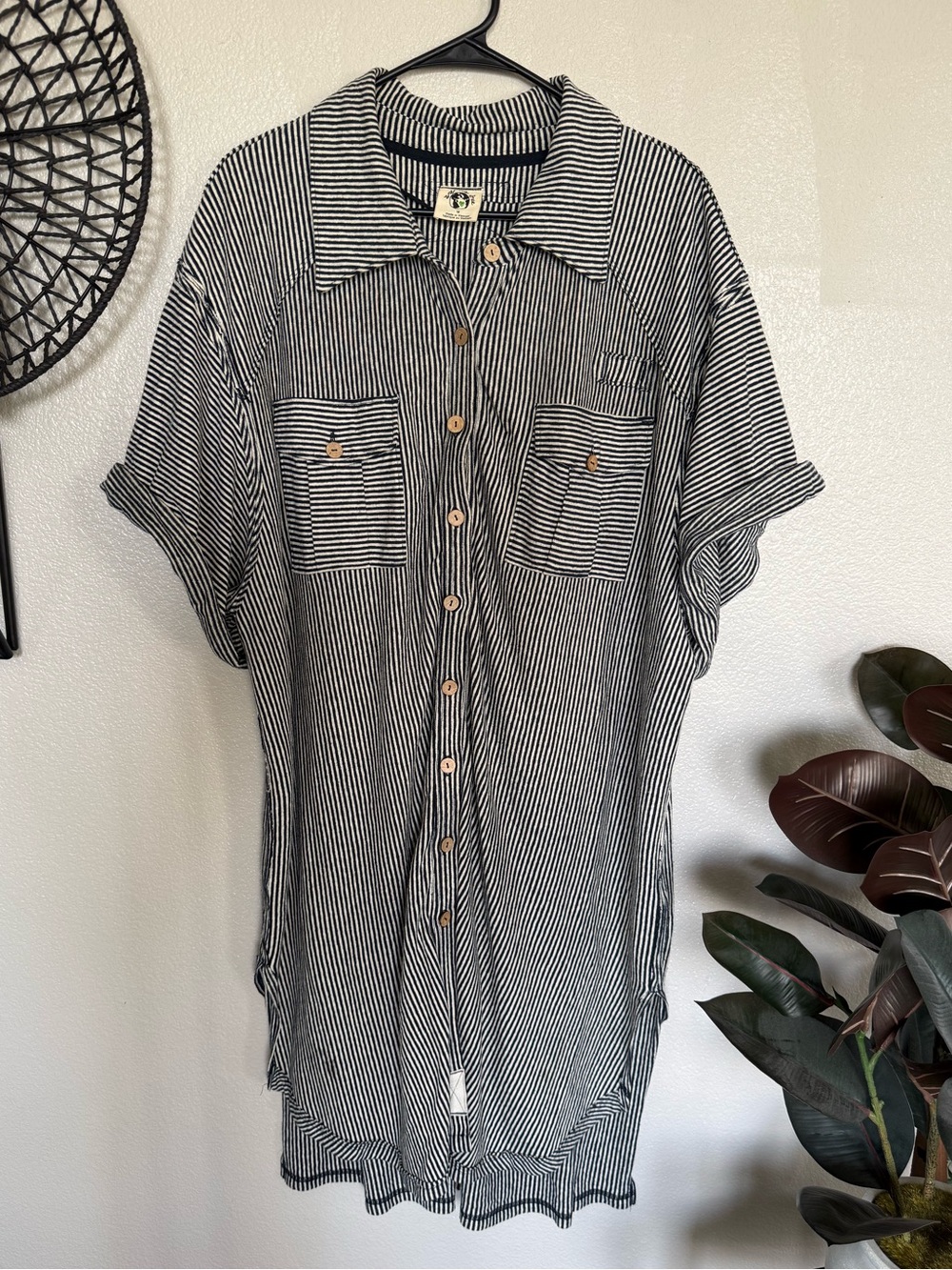 WE THE FREE | FP Brenton Maxi Top Striped Button Down Duster Tunic